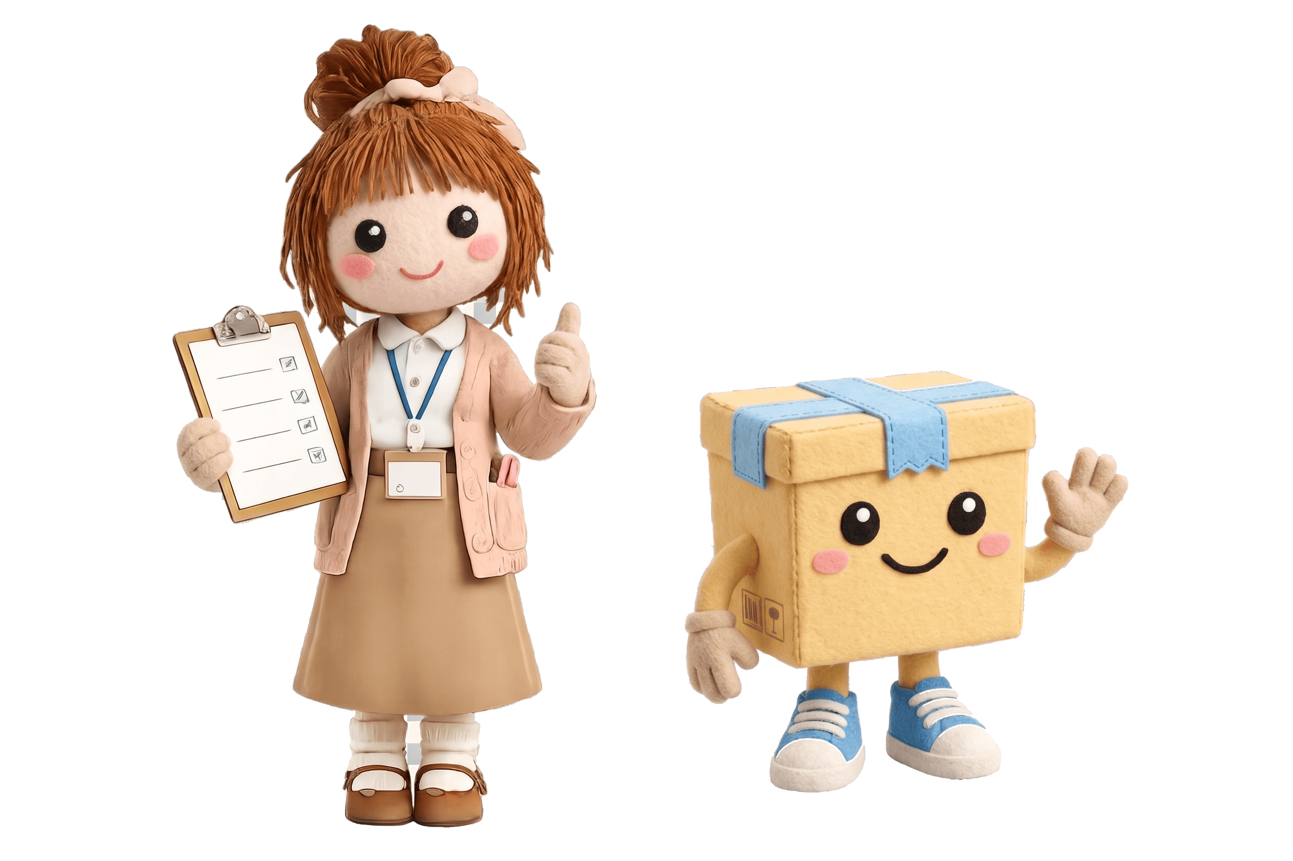 Smileyのキャラクター(事務員さんとダンボールくん)